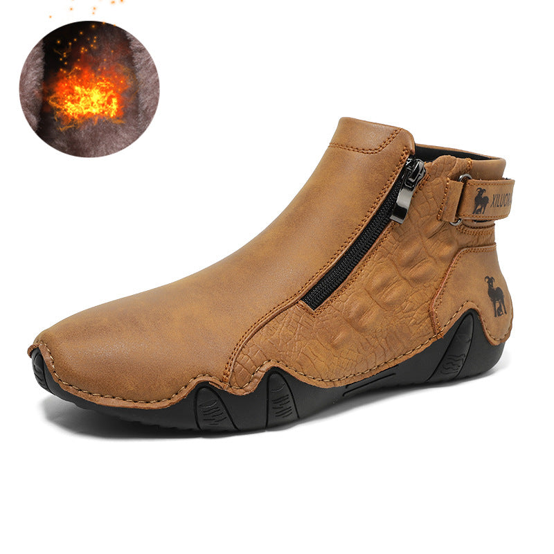 Bootara TrailFlex Pro Men's Boots Large Size Zip-Up Combat Boots for Outdoor & Casual Wear