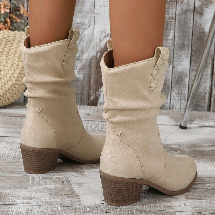 Bootara Women's Western Tassel Boots - Braided Buckle Cowboy Ankle Boots with Block Heel & Pointed Toe (US 5-10)