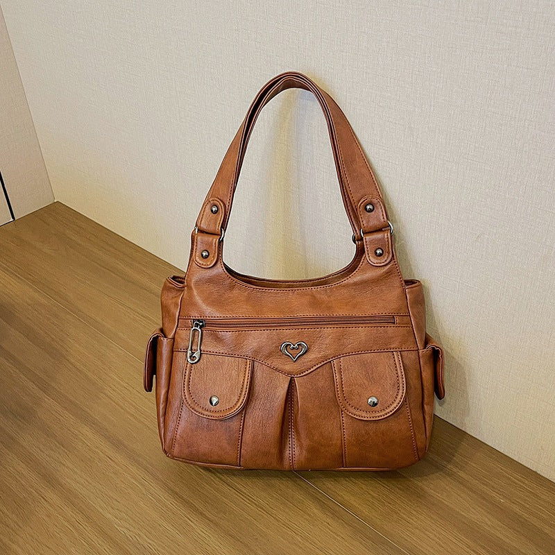 Bootara Women's Large Capacity Crossbody Bag - Premium Leather Underarm Purse for Commuter, Travel & Work, Adjustable Strap & Anti-Theft Design