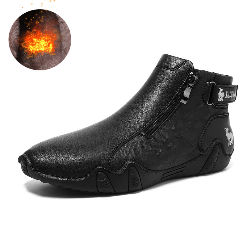 Bootara TrailFlex Pro Men's Boots Large Size Zip-Up Combat Boots for Outdoor & Casual Wear
