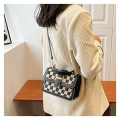 Bootara Women’s Stylish Houndstooth Checkered Crossbody Bag - Compact Square Shoulder Bag for Everyday Use
