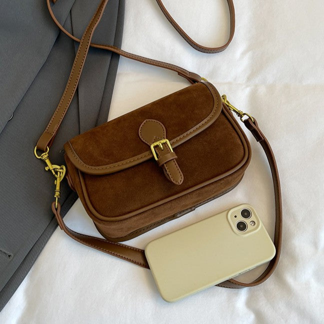 Bootara Women's Saddle Luxe Sling Bag - Matte Vintage Crossbody with Signature Buckle & Adjustable Wear