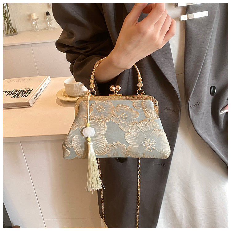 Bootara Women's Vintage Satin Mini Crossbody Bag - Retro Silk Handheld Purse - Petite, Elegant & Versatile