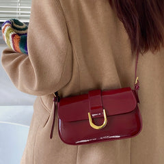 Bootara Women’s Merlot Carryall - 3-Way Top-Handle Bag with Equestrian Clasp & Lacquered Vegan Leather