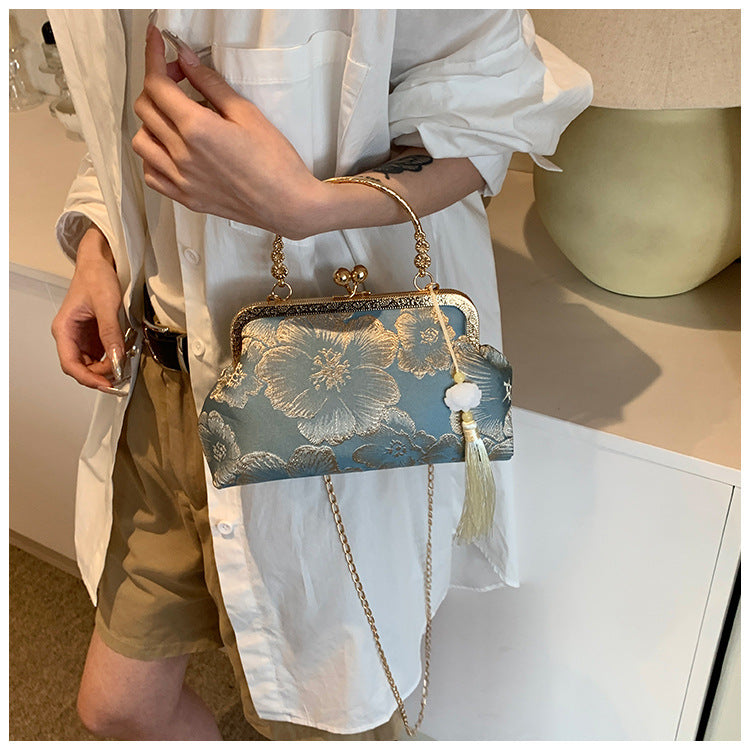 Bootara Women's Vintage Satin Mini Crossbody Bag - Retro Silk Handheld Purse - Petite, Elegant & Versatile