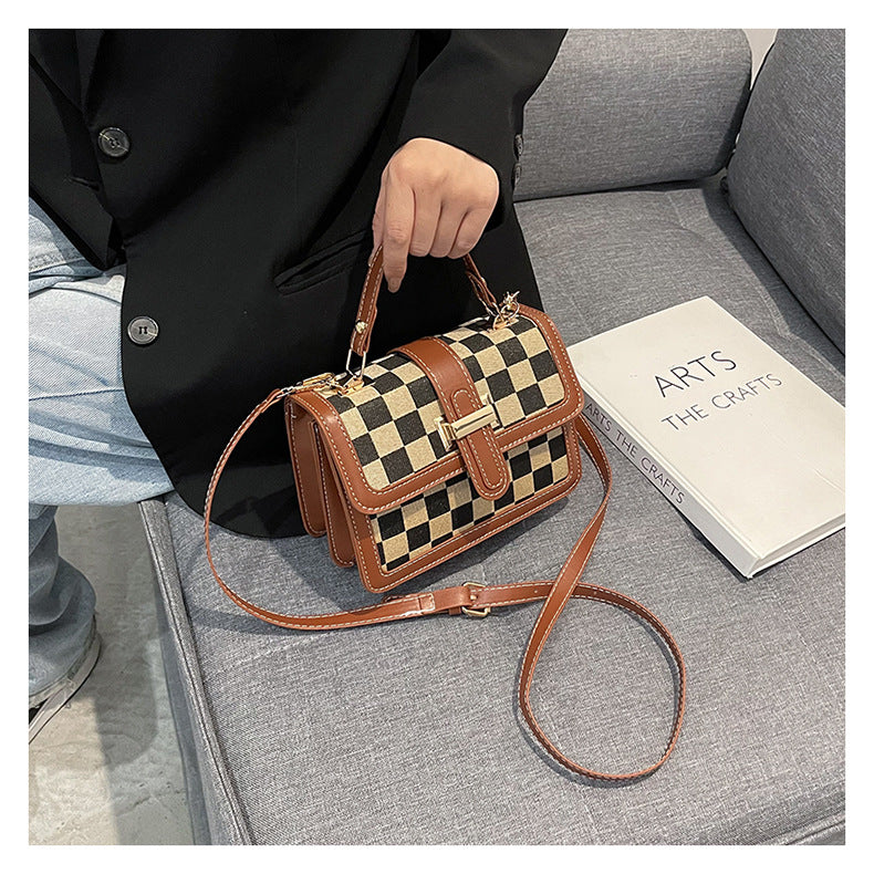 Bootara Women’s Stylish Houndstooth Checkered Crossbody Bag - Compact Square Shoulder Bag for Everyday Use