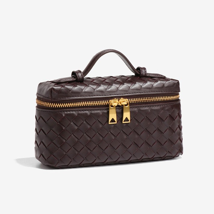 Bootara Women's Atelier Cube Carrier Bias-Weave Top Handle Bag with Convertible Strap