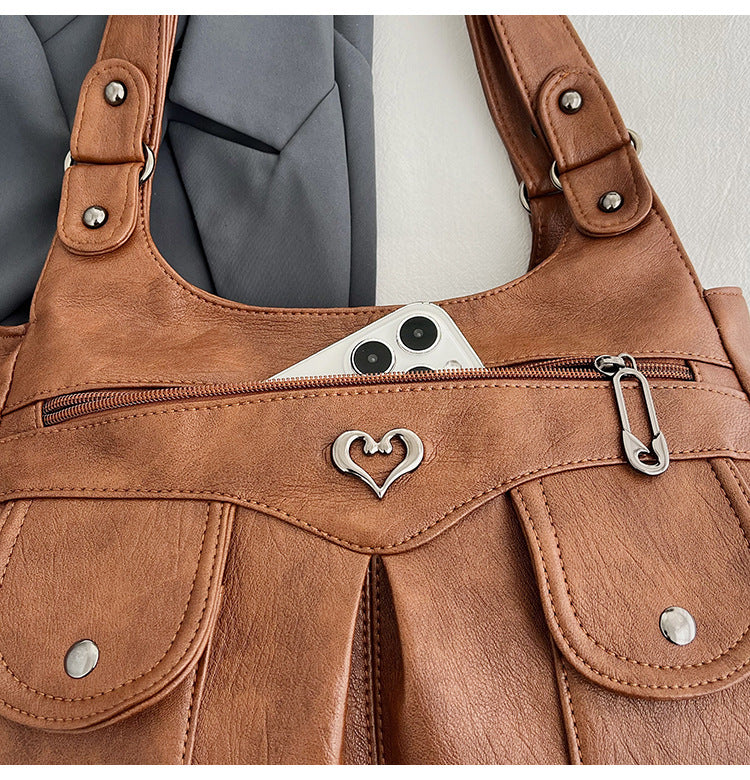 Bootara Women's Large Capacity Crossbody Bag - Premium Leather Underarm Purse for Commuter, Travel & Work, Adjustable Strap & Anti-Theft Design