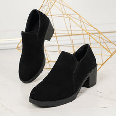 Bootara Women's London Slip-On Loafer - Mid Heel Professional Deep Vamp Flat (US 4-10.5)