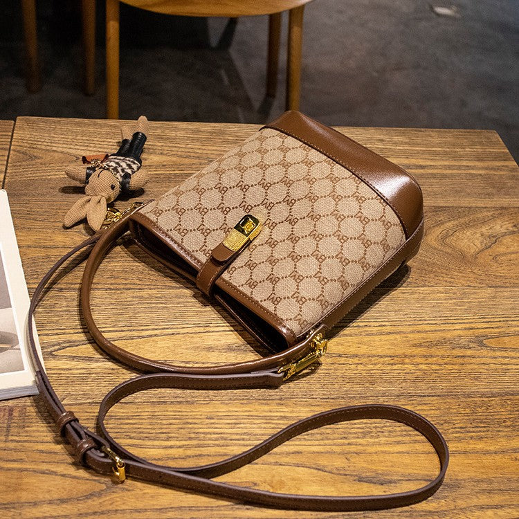 Bootara Women's Rabbit Muse Bucket Bag - Heritage Print & Crafted Leather Convertible Carry with Signature Charm & Optimized Capacity