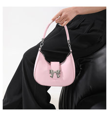Bootara Women’s Bow-Adorned Chain Shoulder Bag - Crossbody Purse with Detachable Strap