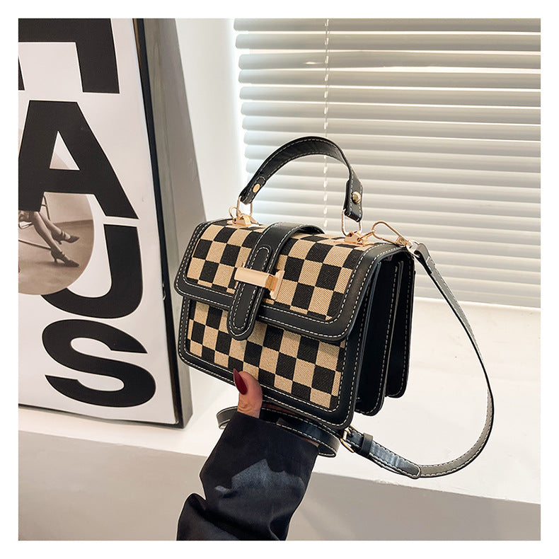 Bootara Women’s Stylish Houndstooth Checkered Crossbody Bag - Compact Square Shoulder Bag for Everyday Use
