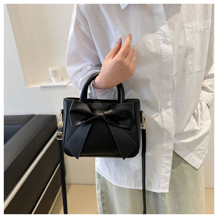Bootara Women’s Bow-Adorned Bucket Bag - Niche-Design Mini Crossbody & Top Handle Purse for Urban Minimalist Style