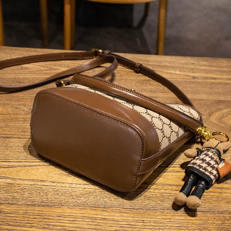 Bootara Women's Rabbit Muse Bucket Bag - Heritage Print & Crafted Leather Convertible Carry with Signature Charm & Optimized Capacity