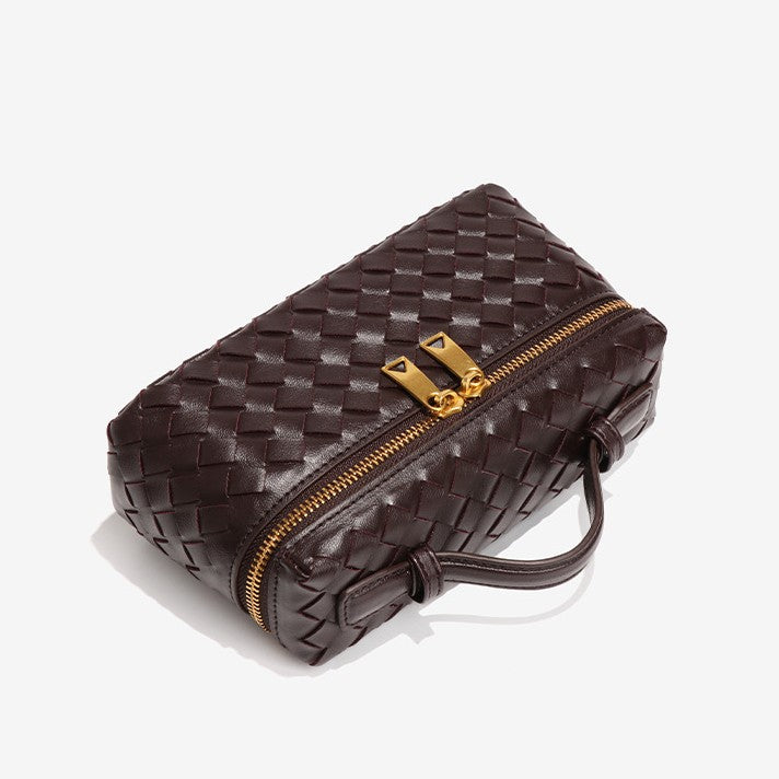 Bootara Women's Atelier Cube Carrier Bias-Weave Top Handle Bag with Convertible Strap