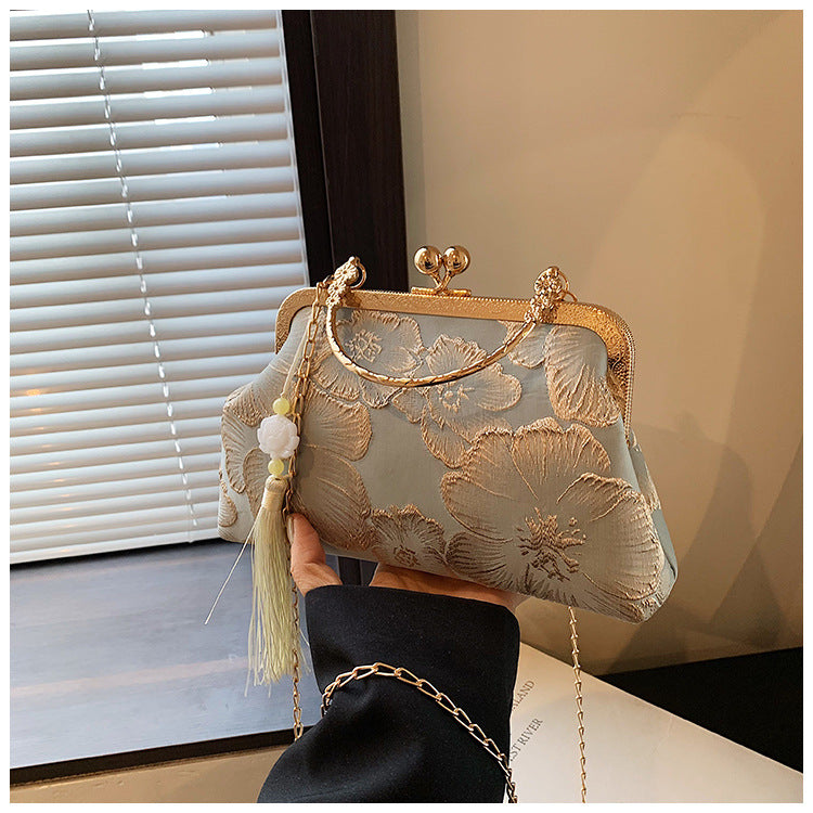 Bootara Women's Vintage Satin Mini Crossbody Bag - Retro Silk Handheld Purse - Petite, Elegant & Versatile