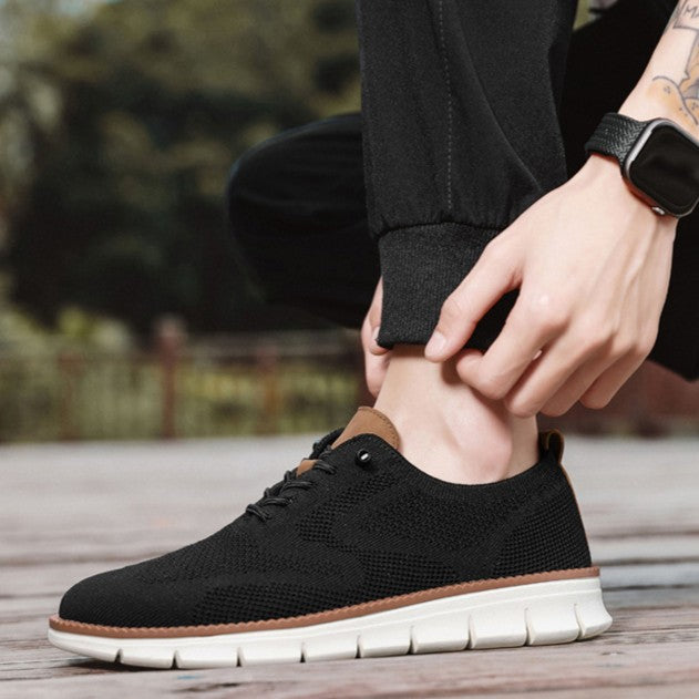 Bootara Men's AeroStitch Urban - Extended Fit Knit Mesh - Fashion Sneakers with Breathable Upper & Contrast Stitching