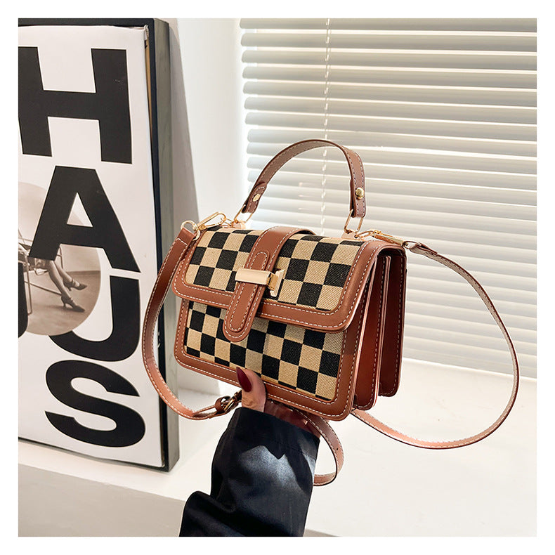Bootara Women’s Stylish Houndstooth Checkered Crossbody Bag - Compact Square Shoulder Bag for Everyday Use