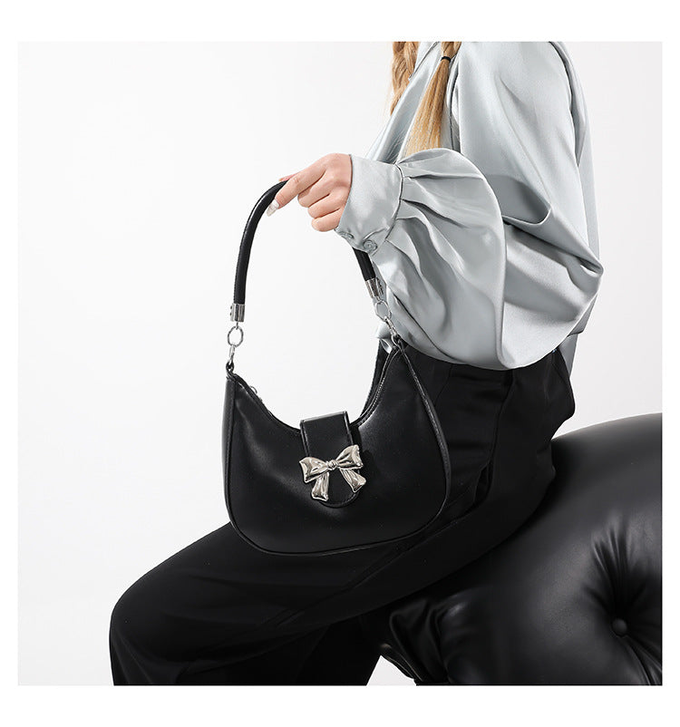 Bootara Women’s Bow-Adorned Chain Shoulder Bag - Crossbody Purse with Detachable Strap