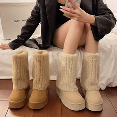 Bootara Women's SnugLift Mid Boots - Thermal Platform Snow Boots with Faux Fur (US 5-11)