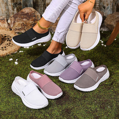 Bootara Women’s AirEase Knit Slip-On Mules – Breathable Mesh Casual Flats (US 5–10.5)