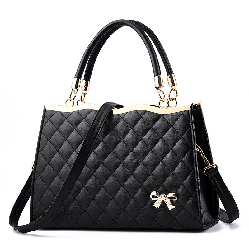 Bootara Women's Quilted Bow-Accent Structured Tote Bag – Oversized Shoulder & Crossbody Handbag for Women, Timeless Elegance