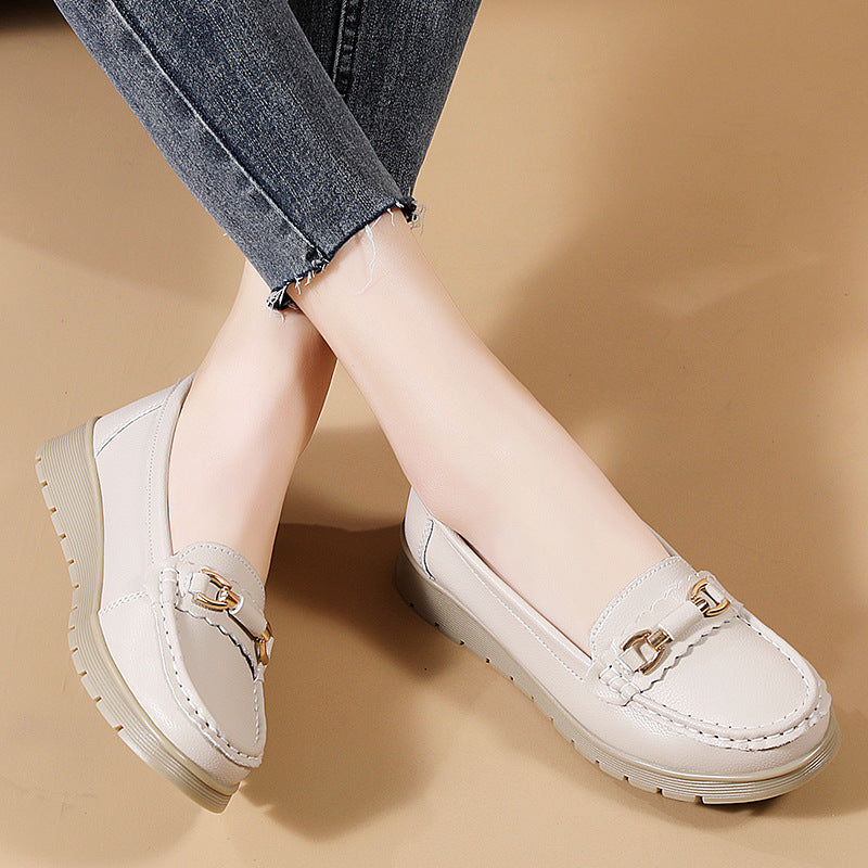 Bootara Women's CloudStep Split Leather Driving Moccasins - Slip-On Cushioned Flats for Commuting & Leisure