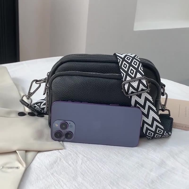 Bootara Women's Premium Minimalist Genuine Leather Solid-Color Square Bag – Versatile Multi-Functional Camera Bag