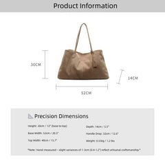 Bootara Women's  Luxe Suede Minimalist Tote Bag — Spacious Carryall with Curated Everyday Elegance