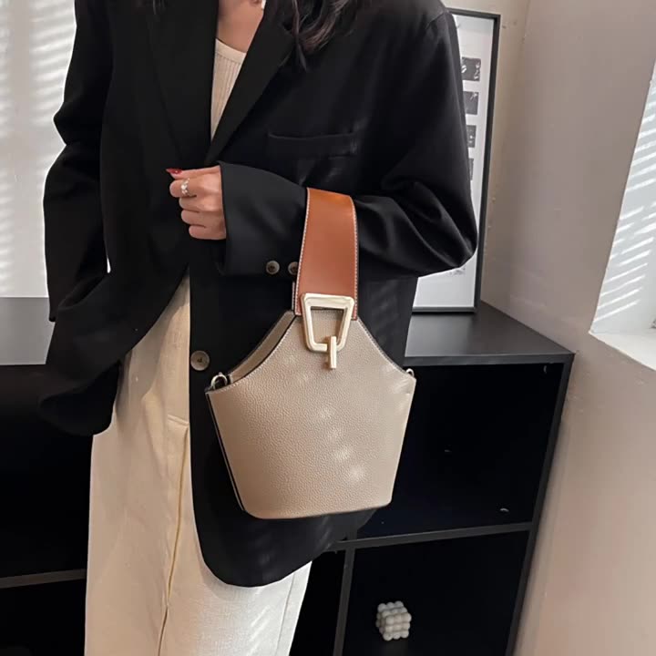 Bootara Women's Signature Barrel Bag - Color-Block Minimalist Shoulder Bag | Convertible Casual Chic