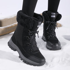 Bootara Women's Glacier Insulated Winter Boots – Thick Cotton-Lined High-Top Snow Boots with Non-Slip Lug Sole (US 5–11)