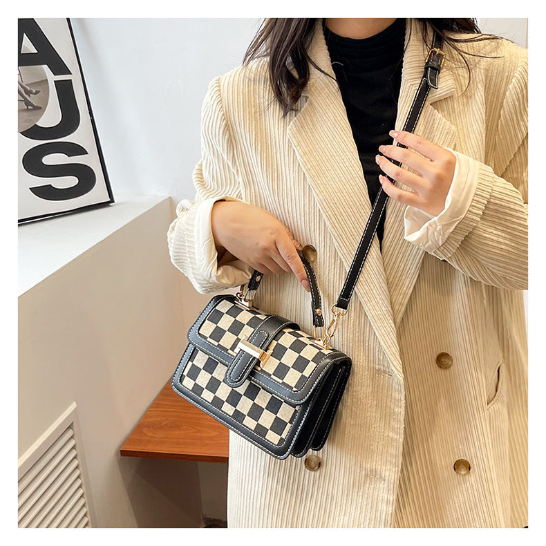 Bootara Women’s Stylish Houndstooth Checkered Crossbody Bag - Compact Square Shoulder Bag for Everyday Use