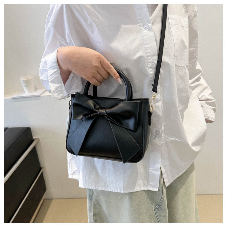 Bootara Women’s Bow-Adorned Bucket Bag - Niche-Design Mini Crossbody & Top Handle Purse for Urban Minimalist Style