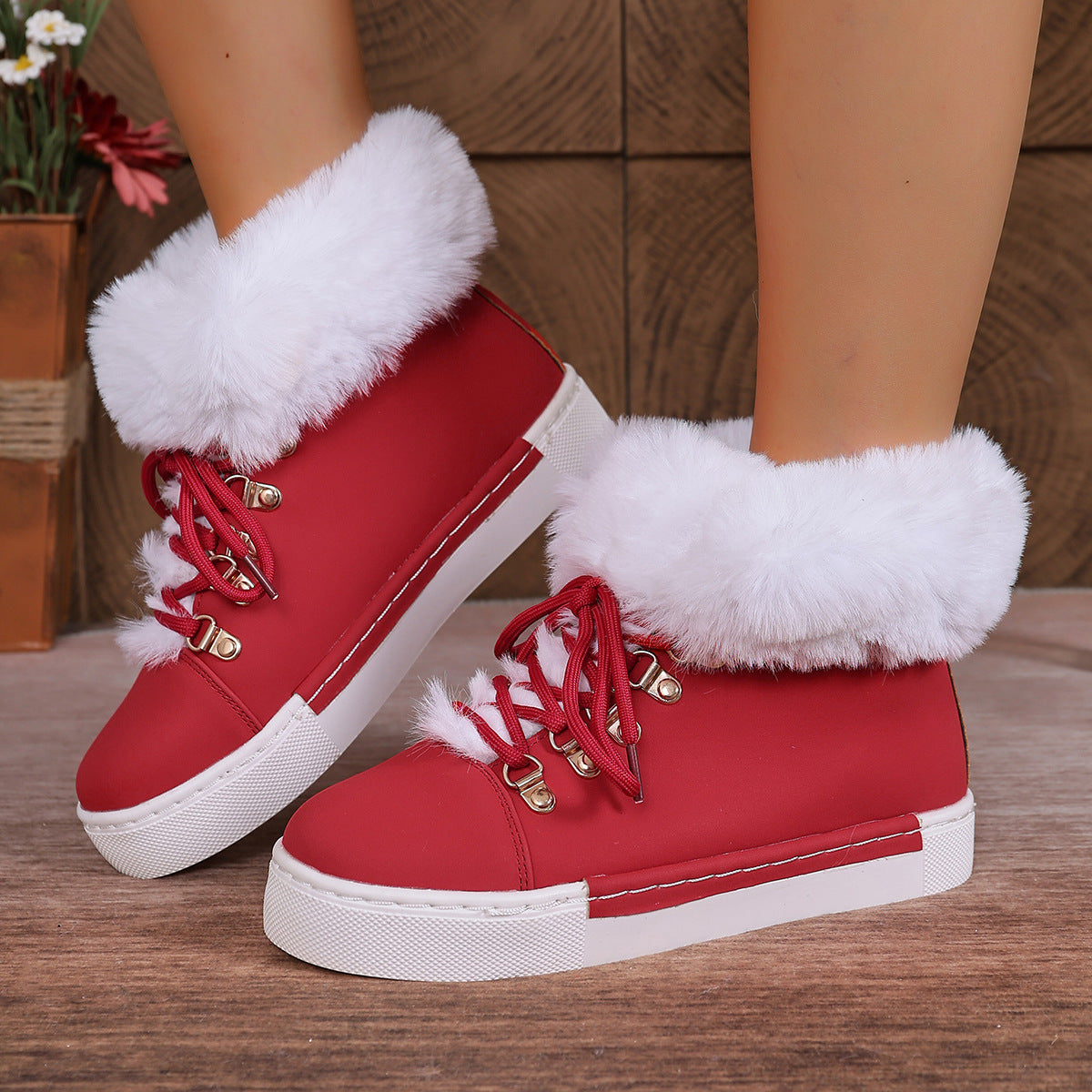 Bootara Women's Heritage Plush Snow Boot - Platform Winter Boots with Faux Fur Lining & Classic Lace-Up Design (US 5-10.5)
