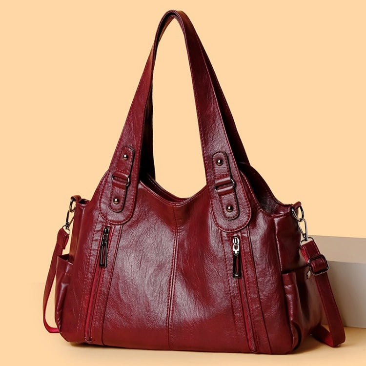 Bootara Women's Large-Capacity Vintage Tote Bag: Versatile High-End Shoulder and Handbag, Suitable for Crossbody Wear