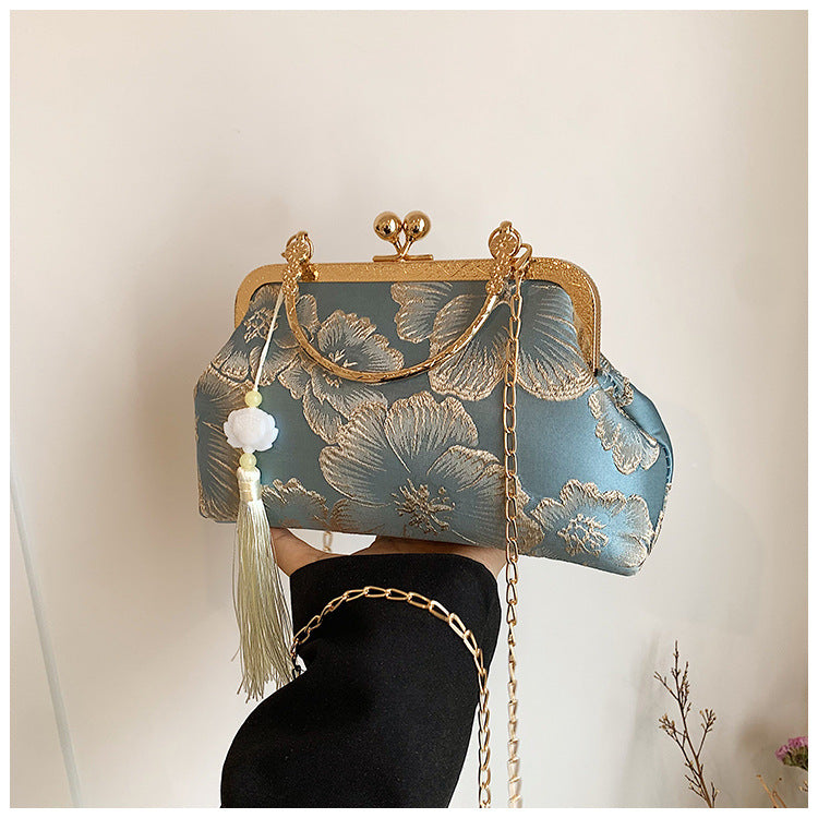 Bootara Women's Vintage Satin Mini Crossbody Bag - Retro Silk Handheld Purse - Petite, Elegant & Versatile