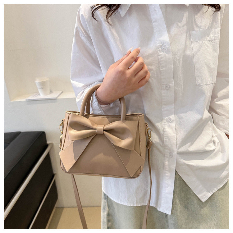 Bootara Women’s Bow-Adorned Bucket Bag - Niche-Design Mini Crossbody & Top Handle Purse for Urban Minimalist Style