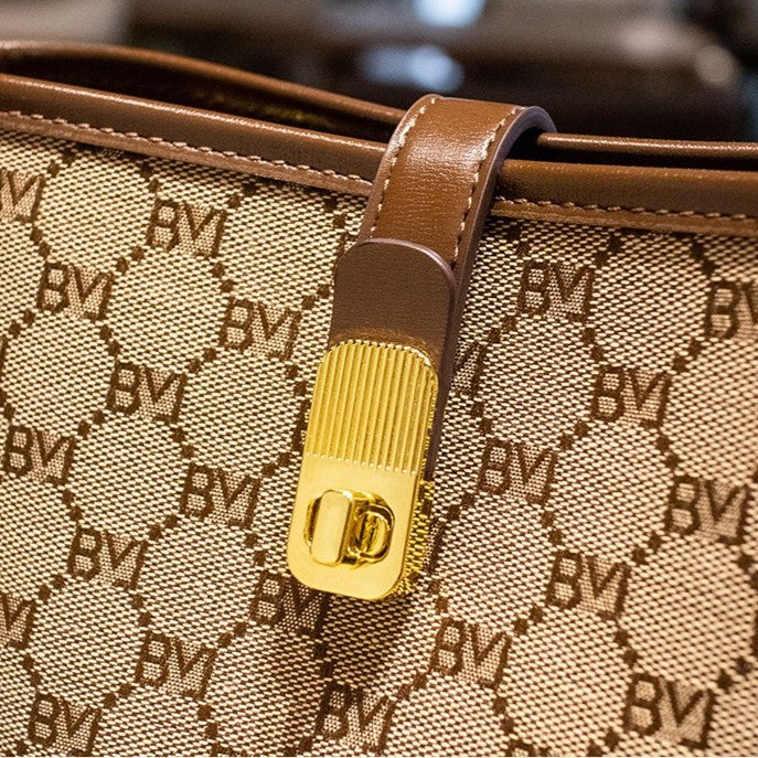 Bootara Women's Rabbit Muse Bucket Bag - Heritage Print & Crafted Leather Convertible Carry with Signature Charm & Optimized Capacity