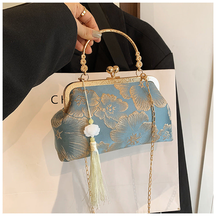 Bootara Women's Vintage Satin Mini Crossbody Bag - Retro Silk Handheld Purse - Petite, Elegant & Versatile