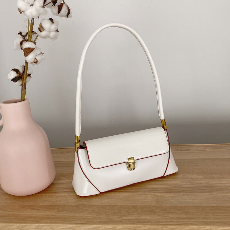 Bootara Women's Parisian Baguette Satchel – Vintage Underarm Bag with Convertible Strap & Timeless Textured Leather