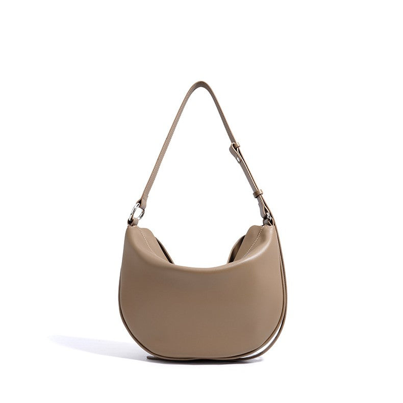 Bootara Women's Hush Rider Bucket — Genuine Leather Saddle Bag with Signature Lock Fastening & Convertible Shoulder Strap
