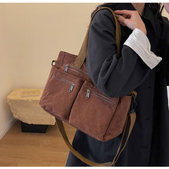 Bootara Women's Corduroy Tote Bag Large Capacity Convertible Shoulder & Crossbody Bag | Casual & Versatile Everyday Handbag