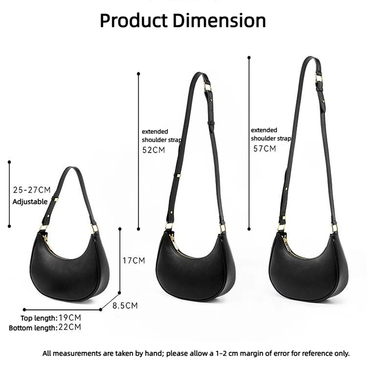 Bootara Women's Crescent Moon Hobo Bag — Effortlessly Versatile Underarm Purse with Refined Details