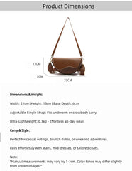 Bootara Women’s Vintage Saddle Crossbody Bag – Minimalist Underarm Shoulder Purse