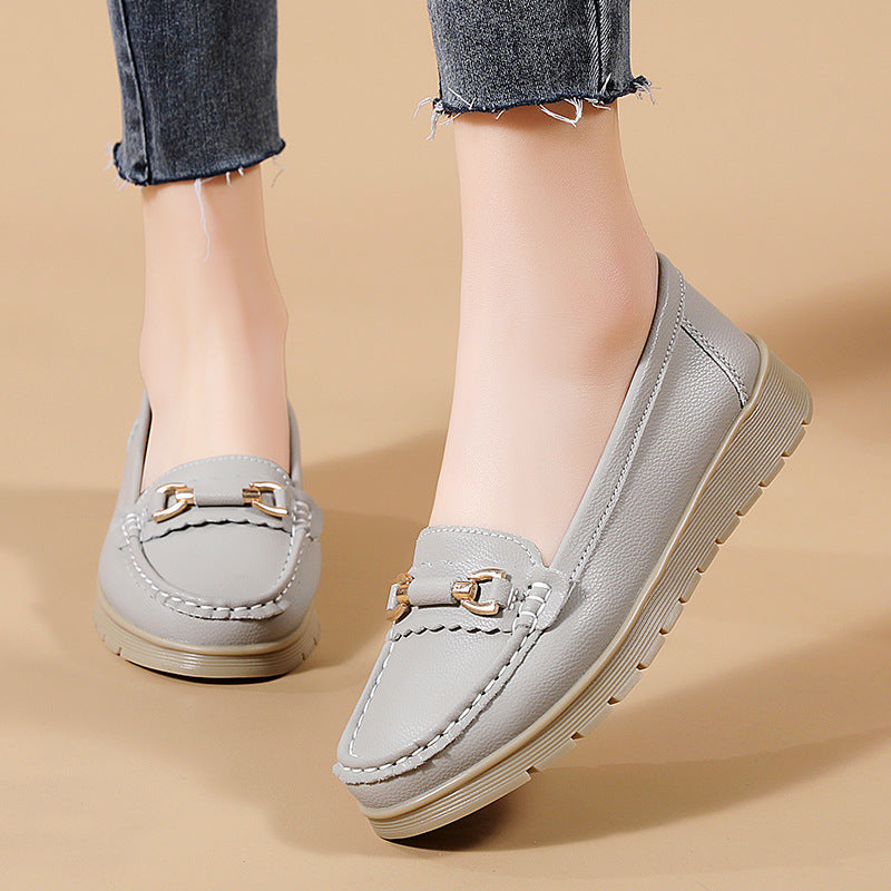 Bootara Women's CloudStep Split Leather Driving Moccasins - Slip-On Cushioned Flats for Commuting & Leisure