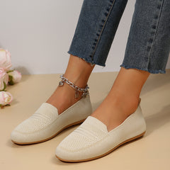 Bootara Women's Wide Width Casual Flat Slip On Shoes Breathable Knit Low Cut Soft Sole Comfort