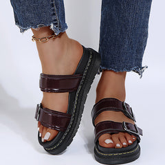 Bootara Women's Coastal Gladiator Sandals – Sporty Platform Slide with Contoured Footbed