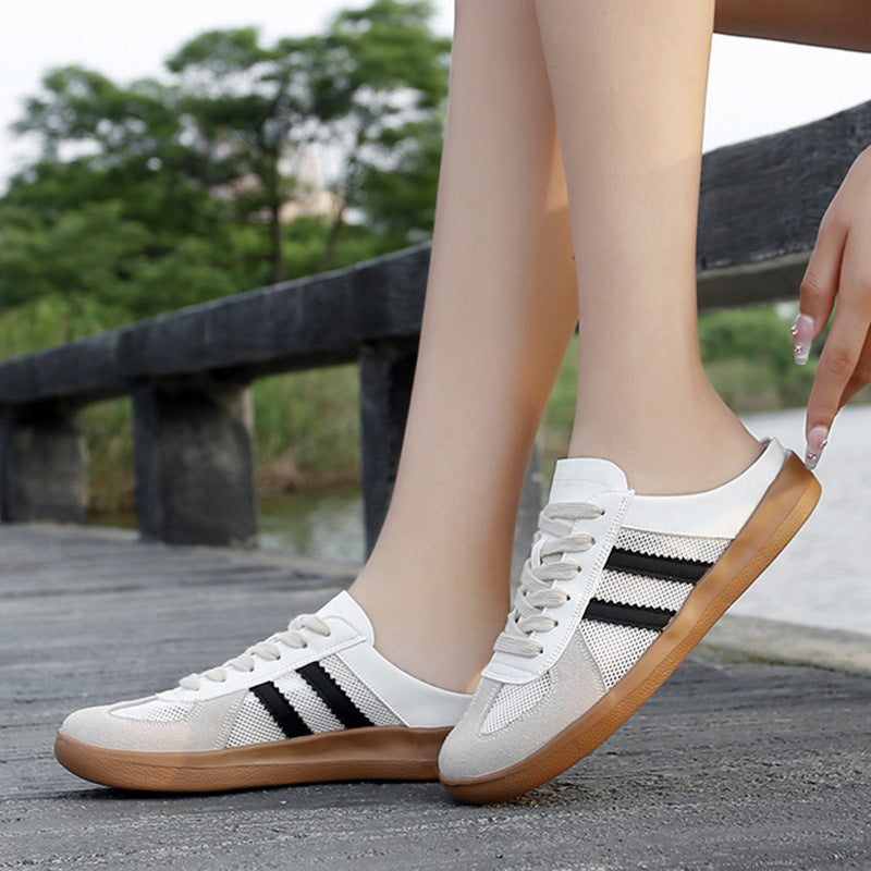 Bootara Women's Mesh Mule Slippers German Trainer - Inspired Slip-Ons for Women | Spring-Summer Comfort Shoes with Arch Support
