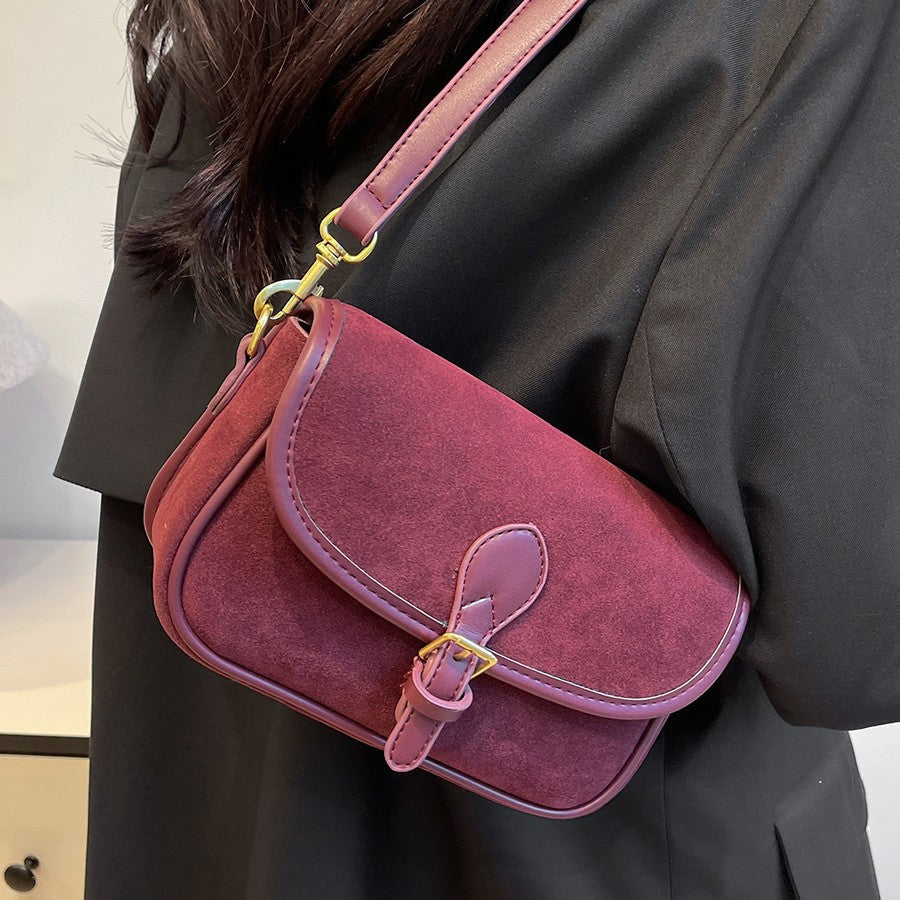 Bootara Women's Saddle Luxe Sling Bag - Matte Vintage Crossbody with Signature Buckle & Adjustable Wear