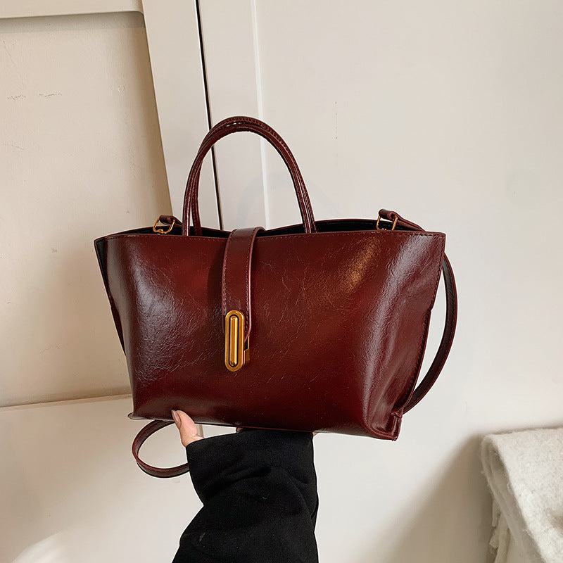 Bootara Women's Polished Commuter Tote -  Textured Leather Convertible Work Bag | Spacious Crossbody to Handheld Carryall for Professionals